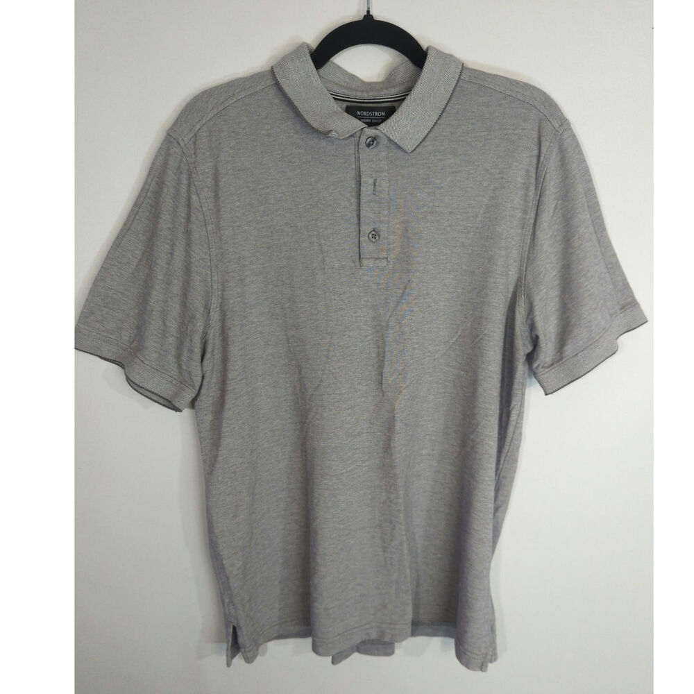 Nordstrom Gray Short Sleeve Polo Shirt Men's Medium Performance Active Golf